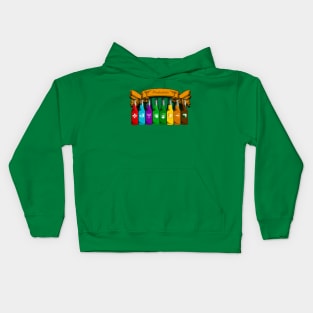 Zombie Perks Top Shelf Perkaholic on Emerald Green Kids Hoodie